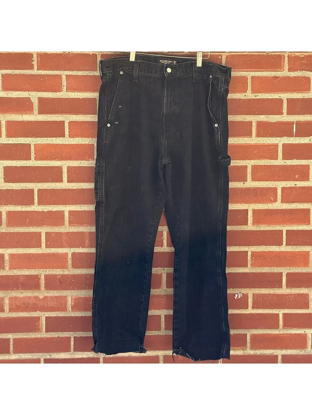 Abercrombie & Fitch Authentic Rigid Denim Loose Fit Black Jeans Size 36W 34L